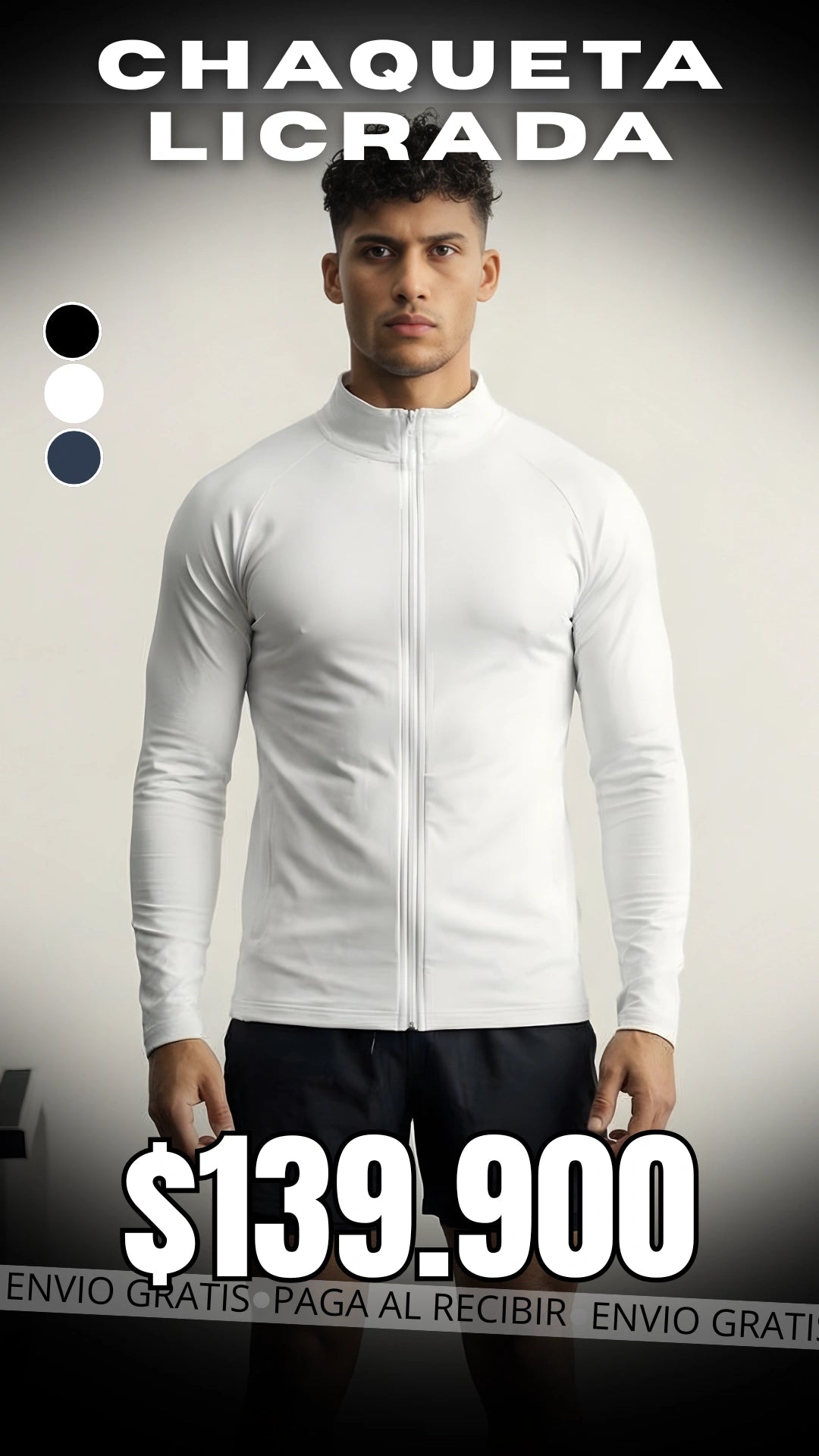 Chaqueta deportiva con cierre completo